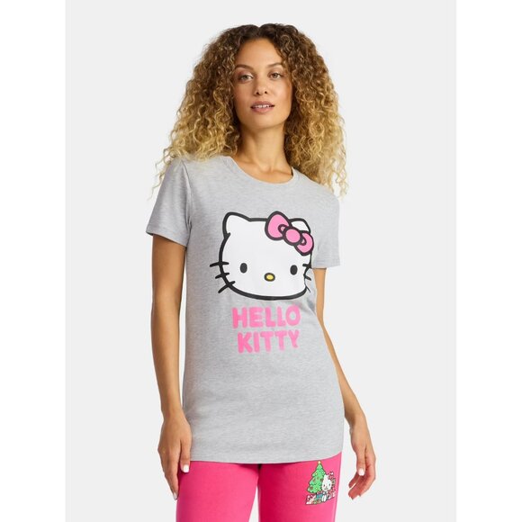 Hello Kitty Women's Maternity Graphic Tee with Short Sleeves, Size XL (16-18) - Picture 2 of 5